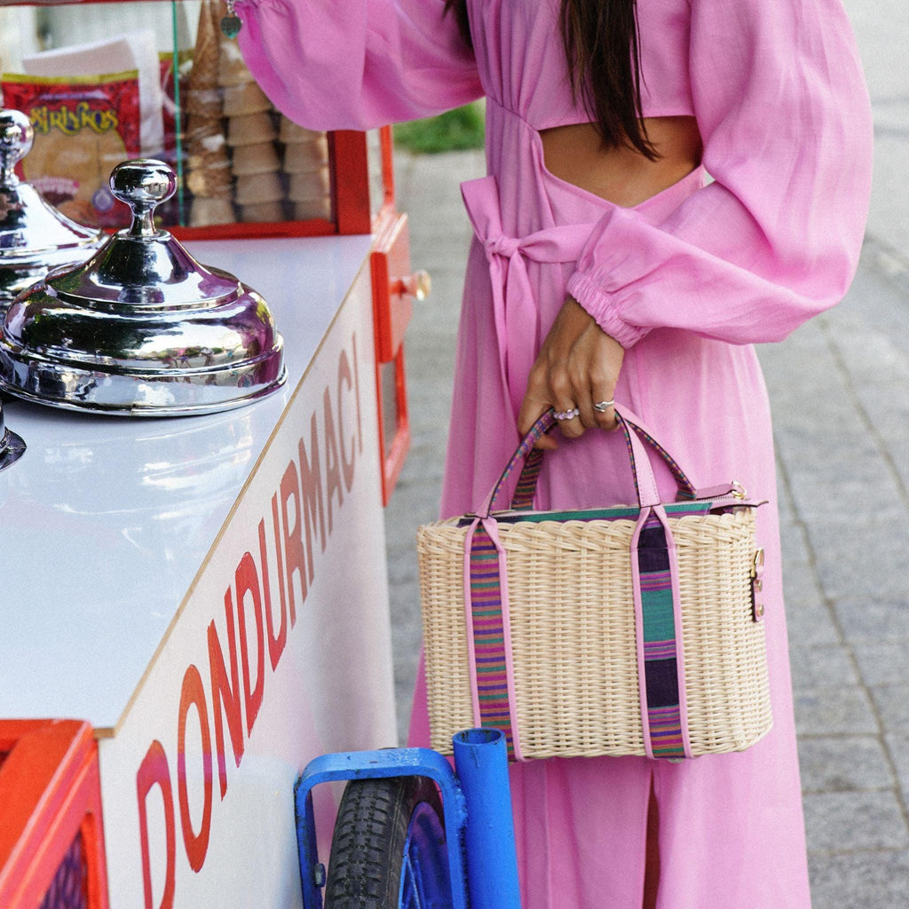 Purki Hasır Çanta - Pembe - K'ai&Vrosi 